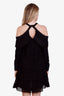 Proenza Schouler Black Silk Halterneck Long Sleeve Mini Dress Size 0