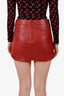 Michelle Mason Red Lambskin Leather Mini Skirt Size 0