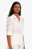 Frame White Silk Button-Up Short Sleeve Blouse Size S