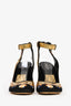 Louis Vuitton Black/Multicolour Satin Floral Embroidered Heels Size 36.5