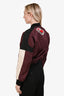 Louis Vuitton Burgundy Embroidered Patchwork Bomber Jacket Size 40