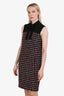 St. John Black/Red Tweed Sleeveless Dress Size 2