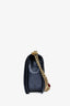 Pre-loved Chanel™ 2013-14 Navy Lambskin Embossed Medium Cube Boy Shoulder Bag