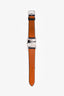 Hermès 2011 Blue Canvas and Leather Stainless Steel Diamond 'Heure H' Small Watch 25mm
