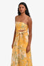 Zimmermann Yellow Linen Floral Cut Out Maxi Dress Size 0