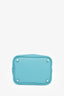 Hermès 2015 Bleu Paon Clemence Leather Picotin Lock 18