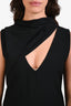 Gucci 2025 Black Sable Drape Detailed Sleeveless Dress Size 42