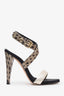 Giambattista Valli 2013 Spring Printed Open Toe Buckle Heels Size 37.5