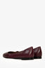 Hermès Burgundy Glossy Calfskin 'Neuilly' Ballerinas Size 38.5