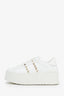Valentino White Leather Rockstud Platform Sneaker Size 35