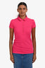 Burberry Brit Pink Logo Embroidered Short Sleeve Polo Shirt Size S