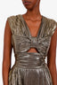 Rasario Gold Lamé Cutout Sleeveless Gown Size 46 IT
