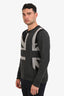 Neil Barrett Grey Silk Cashmere British Flag Sweater Size XL Mens