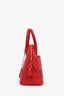 Balenciaga Red Grained Calfskin M Ville Top Handle Bag with Strap