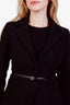 Gucci Black Wool Embroidered Bouclé Jacket with GG Belt Size 36