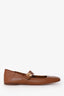 Valentino Brown Leather Vlogo Ballet Flats Size 39