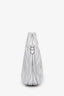 Miu Miu Silver Metallic Matelassé Nappa Leather Wander Mini Hobo Bag With Strap