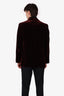Salvatore Ferragamo Burgundy Velvet Single-Breasted Blazer Size 50 Mens