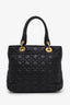 Christian Dior 2009 Black Quilted Soft Leather Lady Dior Tote