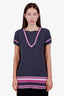Pre-loved Chanel™ Grey/Pink Cotton Silk Top Size 40
