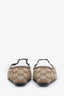 Gucci Brown Leather and Canvas GG Slingbacks Size 35.5