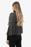 Poncho zippé à franges Gucci en alpaga et laine gris