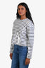 Haut à manches longues rayé blanc et noir à sequins, taille XS