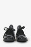 Pre-loved Chanel™ Metallic Silver Leather CC Cap Toe Sneakers Size 36