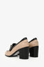 Hermès Black/Beige Leather 'Royal' Heeled Loafers Size 36.5