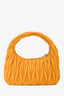 Miu Miu Yellow Suede Leather Wander Matelassé Shoulder Bag With Strap