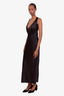 Max Mara Black Silk Halter-Top Sleeveless Maxi Dress Size 2