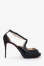 Christian Louboutin Black Black Patent Leather Glitter Mira Bella Sandals Size 39