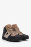 Pre-loved Chanel™ Black/Beige Leather Nubuck CC High Top Sneakers Size 41