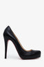 Christian Louboutin Black Leather Platform Heels Size 38