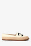 Pre-loved Chanel™ 2018 White/Black Leather Interlocking CC Espadrilles Size 37