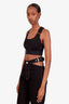 Louis Vuitton Black Criss Cross Bra Top Size 34