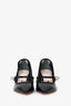 Roger Vivier Black Patent Mesh Virgule Babies Mary Jane Pumps Size 35