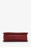 Pre-loved Chanel™ 2018-19 Burgundy Chevron Quilted Leather Medium Boy Bag GHW