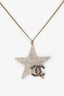 Pre-loved Chanel™ 08P Light Gold Tone Crystal Star CC Pendant Necklace