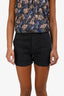Frame Washed Black Linen 'Le Beau' Shorts Size XS