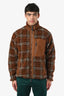 Burberry Brown Fleece Check Jacket Size M Mens