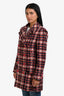 Pre-loved Chanel™ Red Plaid Tweed CC Coat Size 36