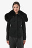 Gucci Black Fur Trimmed Jacket Size 40