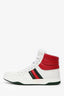 Gucci White Leather 'New Praga Karibu' High Top Sneakers Size 10 Mens