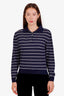 Miu Miu Navy/White Striped Polo Shirt Size 36
