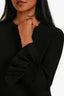Victoria Beckham Black Pleated Sleeve Mini Dress Size 0