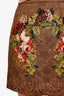 Dolce & Gabbana Brown Floral Jacquard Mini Skirt Size S