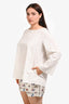 Labo.Art White Cotton Sheer Long Sleeve Top Estimated Size M-L