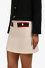 Maje White/Red Tweed Flare Mini Skirt Size 34