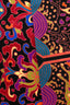 Hermès Orange/Purple Horse Belt Graphic Twilly